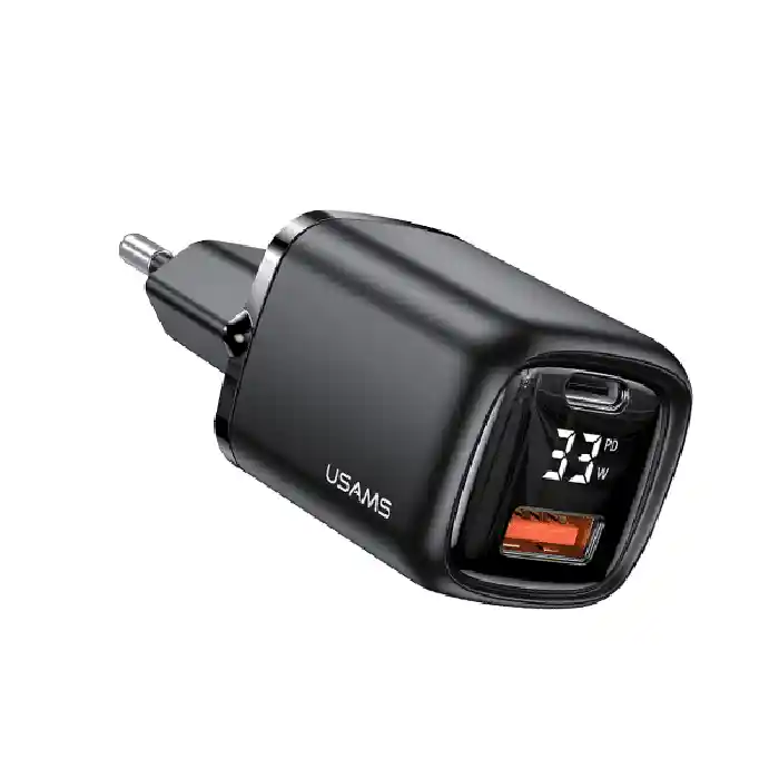 USAMS US-CC152 T46 33W PD+QC Digital Display Fast Charger